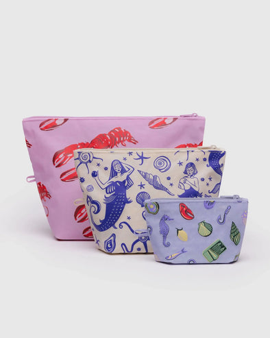 Baggu Go Pouch Set of 3- Sea Creatures