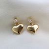 Puff Heart Gold & CZ Stud Earrings