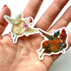 Dancing Hen & Rooster Die Cut Vinyl Sticker