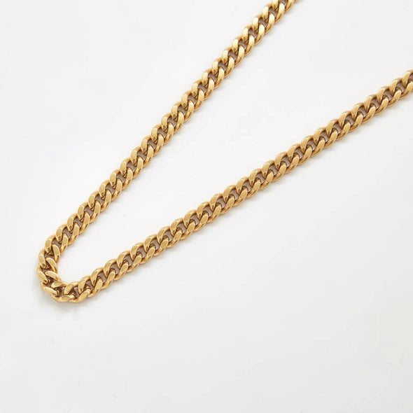 Thick Curb Chain Necklace- Gold