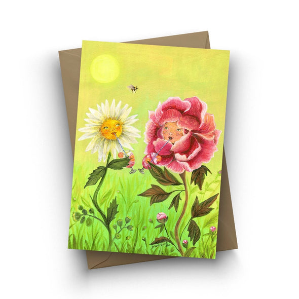 Happy Hour Flowers Greeting Card