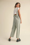 Railroad Stripe Faded Lowback Jumpsuit