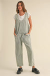 Railroad Stripe Faded Lowback Jumpsuit