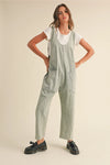 Railroad Stripe Faded Lowback Jumpsuit