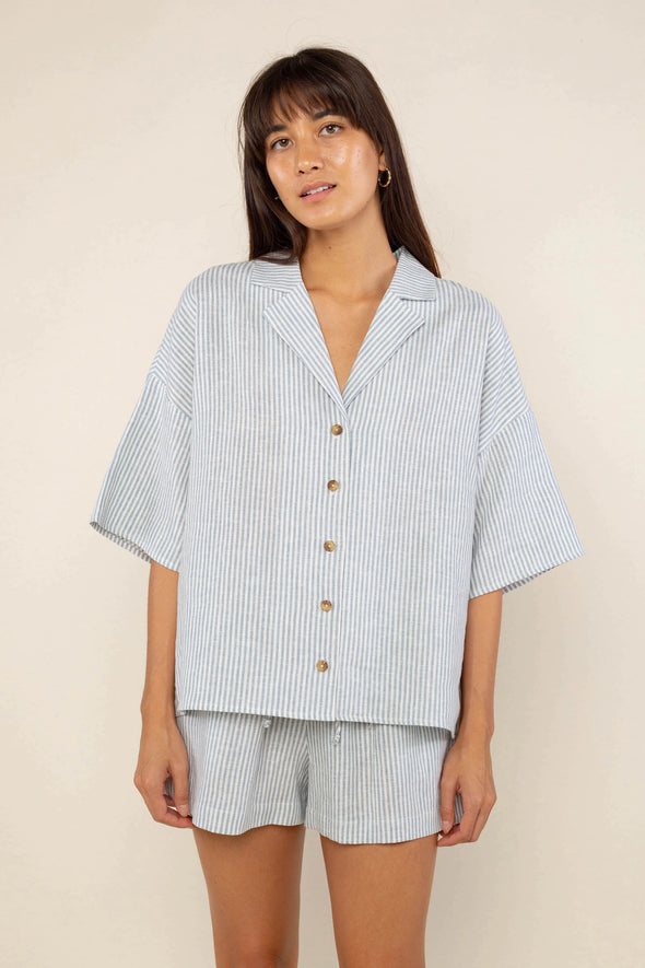 Jupiter Stripe Top- Blue/White