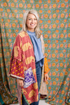 Reversible Kantha Kaftan Midi Robe- Multi