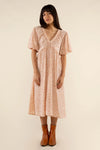 Karina Dress- Pale Peach Floral