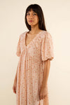 Karina Dress- Pale Peach Floral