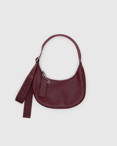 Baggu Small Recycled Leather Crescent Bag- Mahogany
