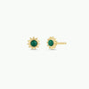 Sun Stud Earrings- Malachite
