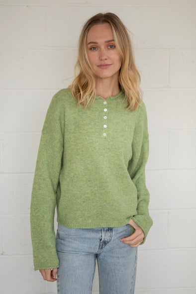 Piper Henley Sweater- Matcha