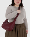 Baggu Medium Recycled Leather Crescent Bag- Maogany