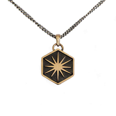 Men's Sterling & Bronze Sun Necklace