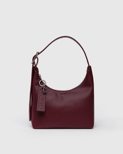 Baggu Mini Recycled Leather Shoulder Bag- Mahogany