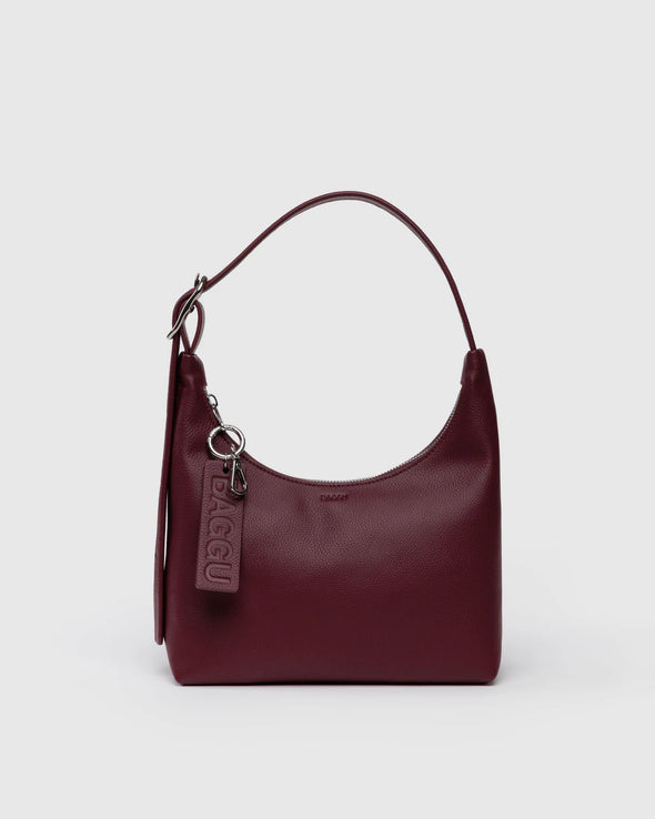 Baggu Mini Recycled Leather Shoulder Bag- Mahogany