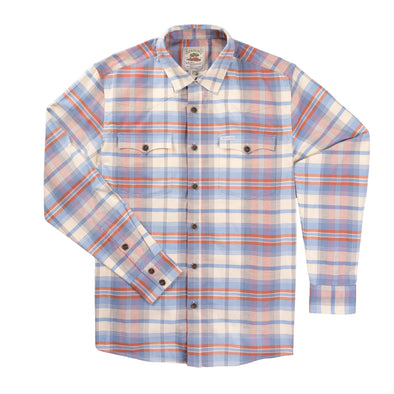 Moab Stretch Flannel- Red/Ivory/Blue