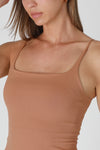 Clean Line Square Neck Cami- Mocha Mousse