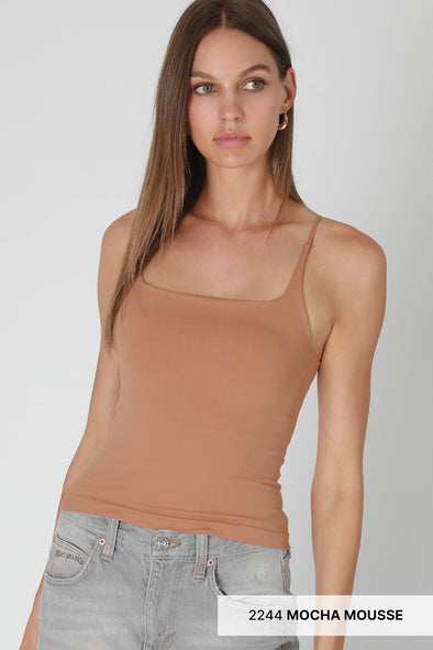 Clean Line Square Neck Cami- Mocha Mousse