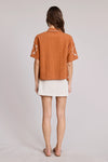 Monaco Embroidered Button Down Shirt- Rust