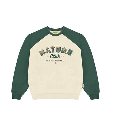 Nature Club Hillside Raglan Crew- Cream/Green