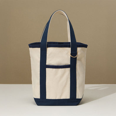 Small Canvas Tote Handbag- Navy