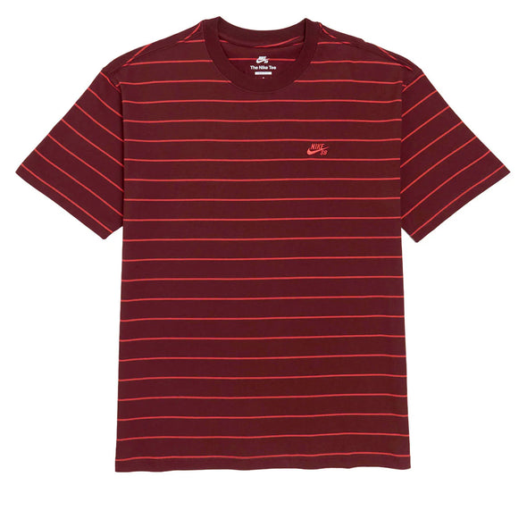 Nike Striped Tee- Maroon/Orange