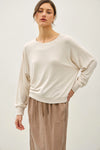 Relaxed Fit Raglan Crewneck- Oatmeal