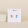 Offset Trio Fire Opal- Gold Earrings