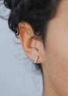 Offset Trio Fire Opal- Gold Earrings