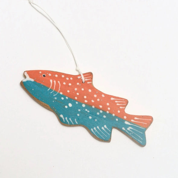 Fish Ornament- Orange/Teal