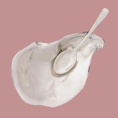 Oyster Shell Salt Cellar w/ Spoon