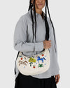 Baggu Medium Nylon Crescent Bag- Embroidered Painted Prairie
