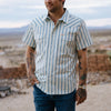 Serape Pearl Snap Shirt- Teal Stripe