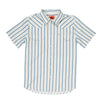 Serape Pearl Snap Shirt- Teal Stripe