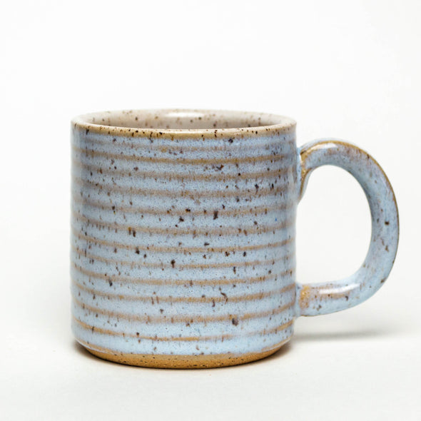 Periwinkle Stripe Hand-Thrown Ceramic 12-14 oz Mug