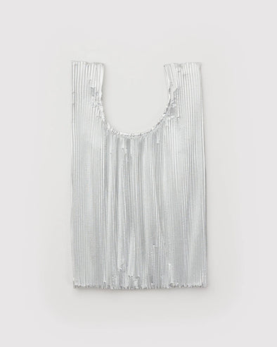 Pleated Baggu- Chrome Metallic