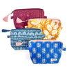 Quilted Zipper Pouch- Forest/Teal