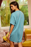 V-Neck Weekend Romper- Teal