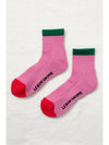 Le Bon Color Block Girlfriend Socks- Rose Green