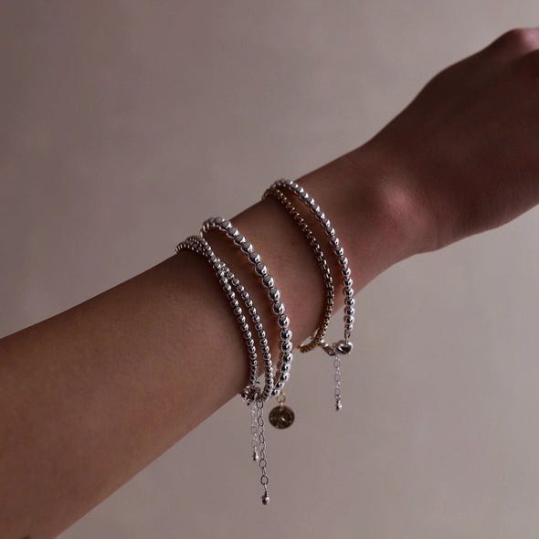 Silver Filled Beaded Bracelet 5mm