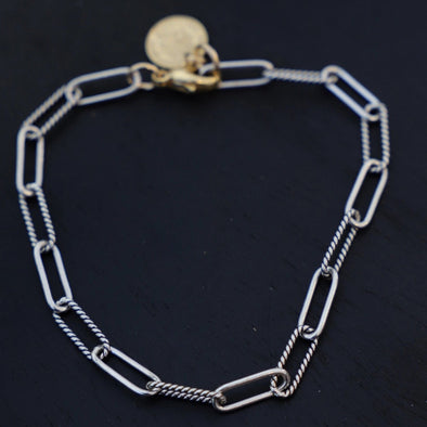 Antique Silver Cecilia Chain Bracelet