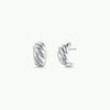 Silver Hoop Swirl Earrings