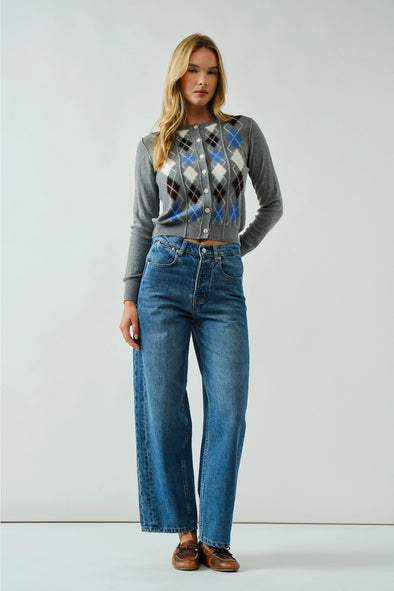 Comfy Slim Sem-Barrel Jean- Medium Wash