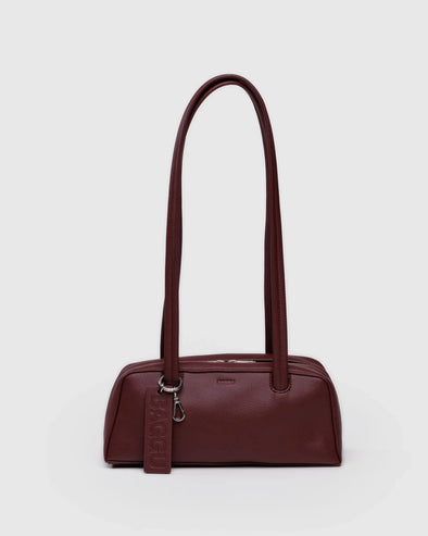 Baggu Small Recycled Leather Bowler Bag- Mahogany
