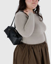Baggu Small Recycled Leather Bowler Bag- Black