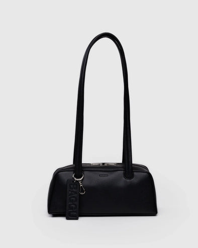 Baggu Small Recycled Leather Bowler Bag- Black