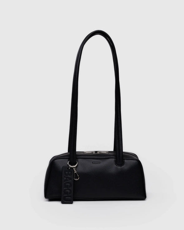 Baggu Small Recycled Leather Bowler Bag- Black
