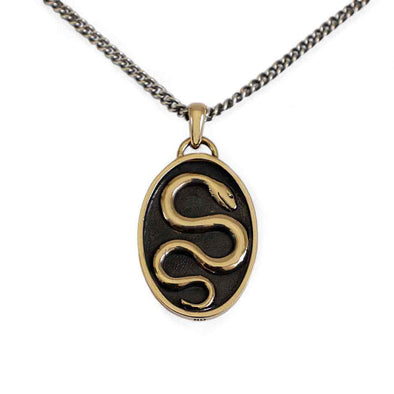 Men's Sterling & Bronze Snake Necklace