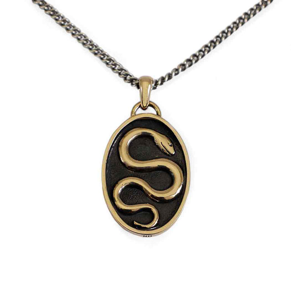 Men's Sterling & Bronze Snake Necklace