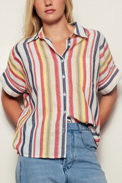 Capital Stripes Short Sleeve Top